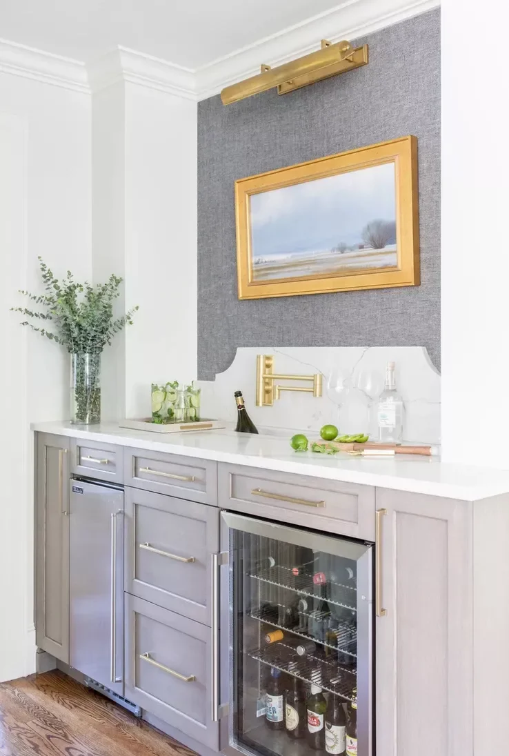 33 Creative Basement Kitchenette Ideas to Transform Your Lower Level 26 Hang Some Art