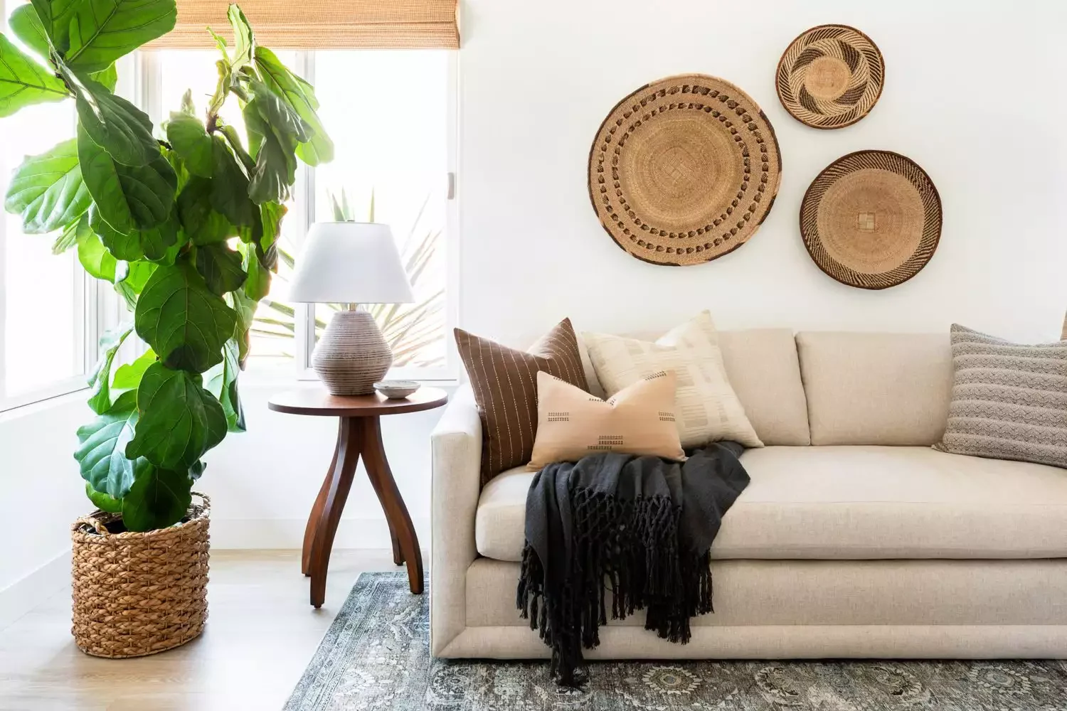 19 Affordable Ways to Transform Your Apartment Living Room 3 Hang Some Baskets
