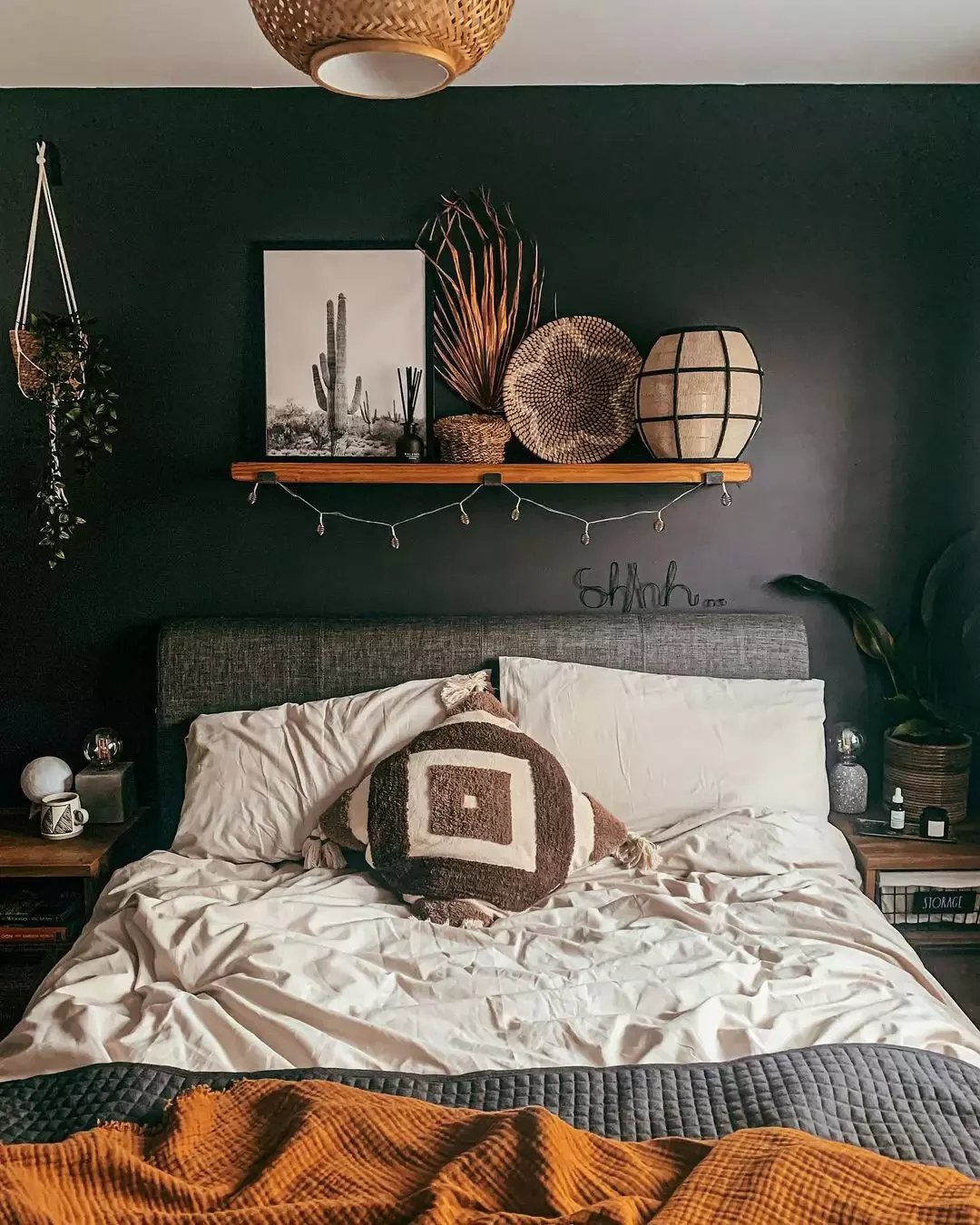 14 Brilliant Lighting Solutions for Your Compact Bedroom 5 Hang Some String Lights Above the Bed for Extra Glow