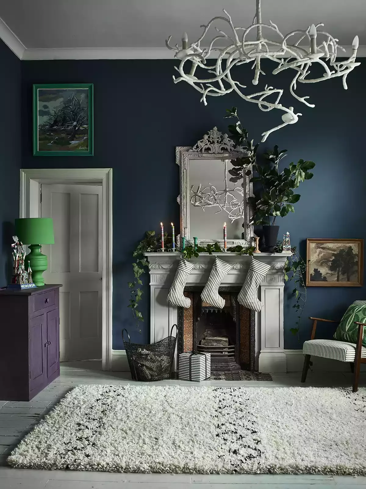 50 Christmas Decorating Ideas That Create a Designer Wonderland Hang Striped Stockings