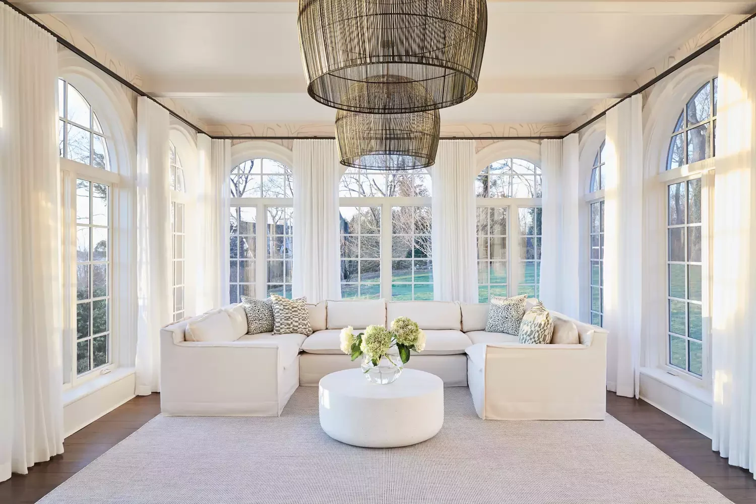 50 Stunning Sunroom Ideas That Transform Your Home Into a Light-Filled Paradise 24 Hang Sunroom Drapes