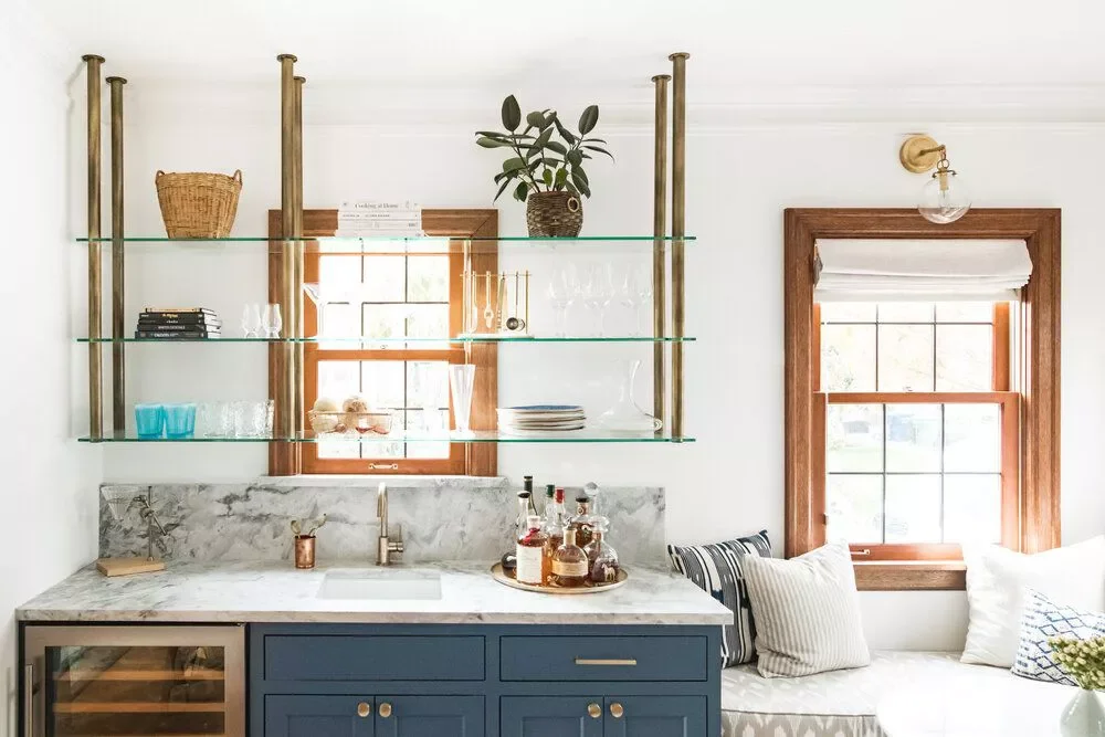 45 Shelf Styling Ideas That'll Transform Your Space Like a Design Pro 43 Hang Them From the Ceiling