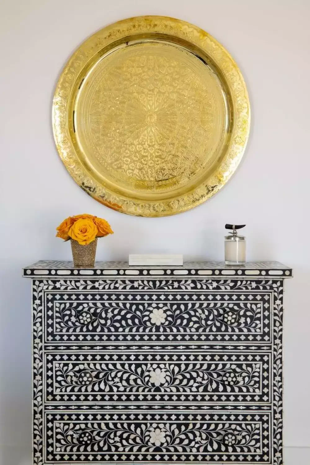 36 Beautiful Dresser Styling Ideas That Will Transform Your Bedroom 7 Hang Up a Statement Wall Art Piece