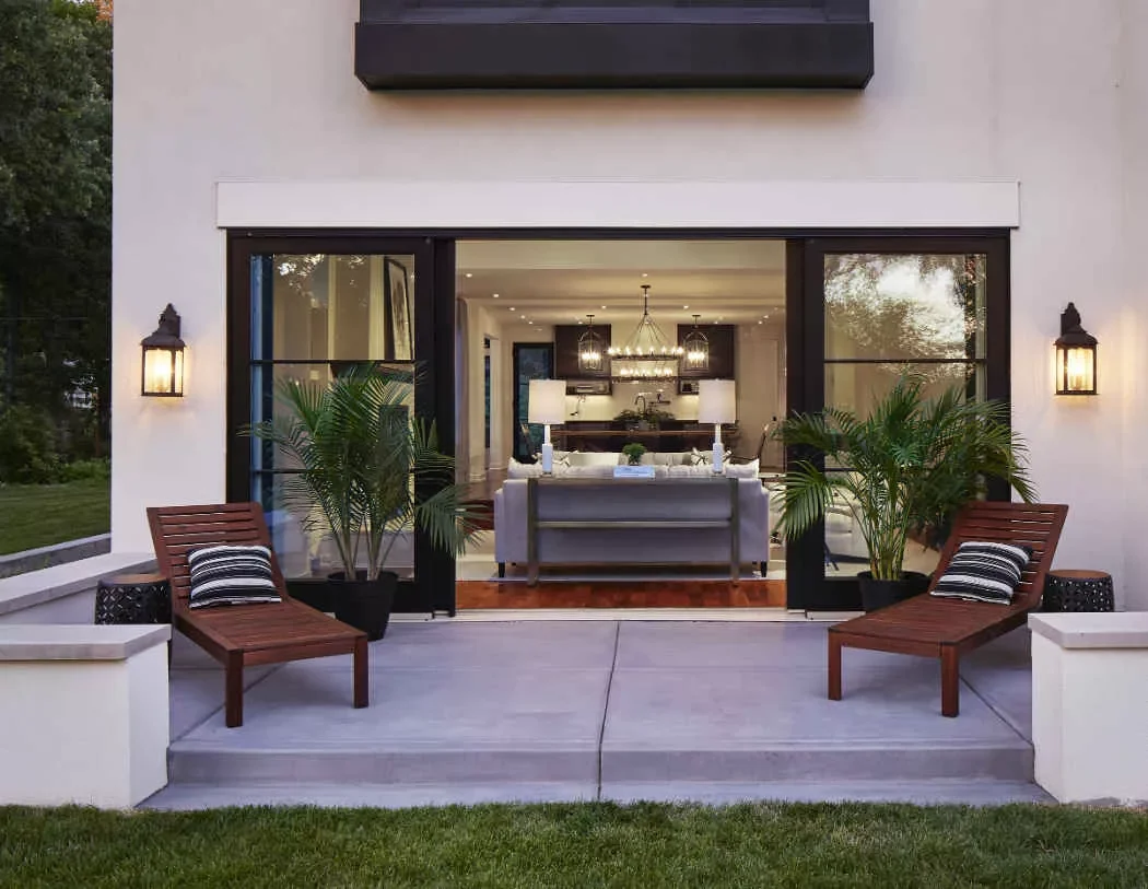 54 Small Patio Ideas That Will Transform Your Outdoor Space Hang Warm Sconce Lighting
