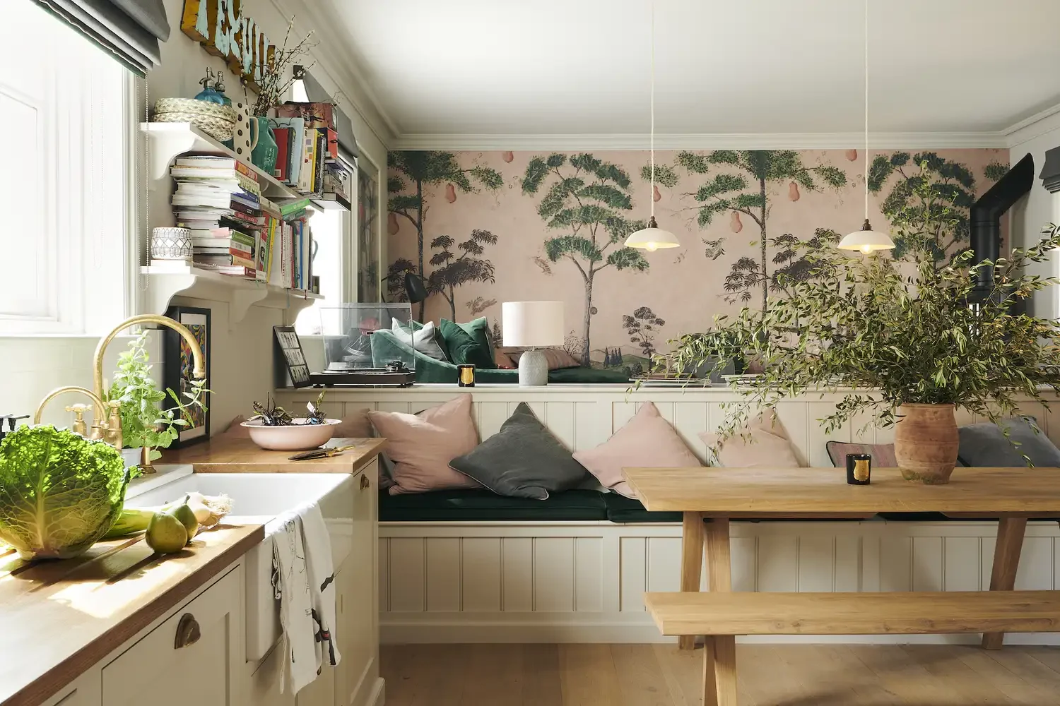36 Eclectic Kitchen Ideas That Create Character Yet Stay Timeless Hang Whimsical Wallpaper