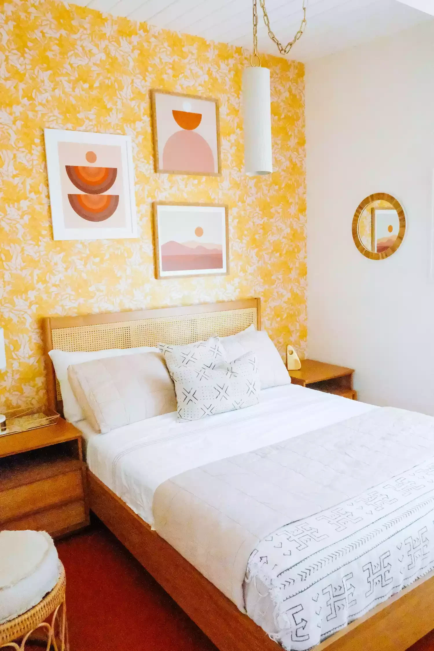 24 Sunny Yellow Bedroom Ideas to Brighten Your Space 2 Hang Yellow Wallpaper