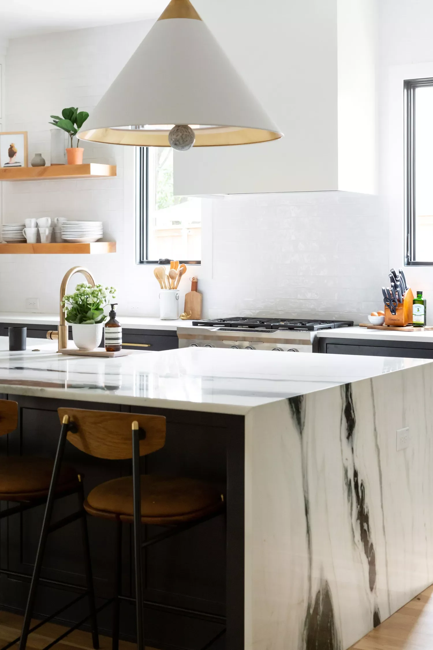 39 Fresh Modern Kitchen Ideas That Will Transform Your Space 16 Hang a Dramatic Pendant