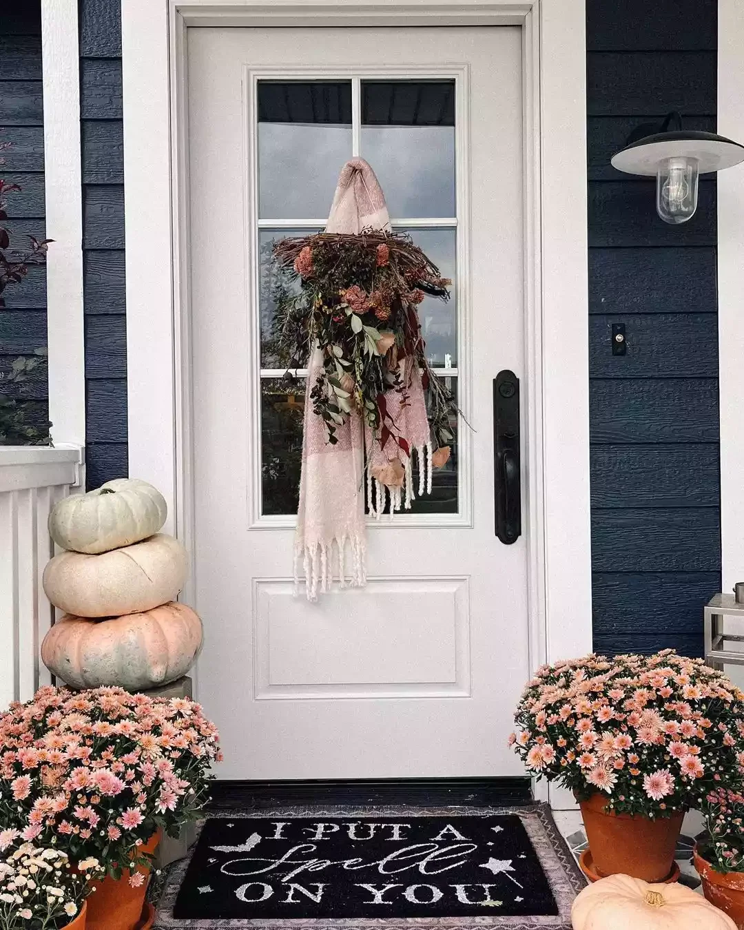 52 Autumn Front Porch Ideas That Will Transform Your Home's Entrance This Fall 25 Hang a Fall Scarf