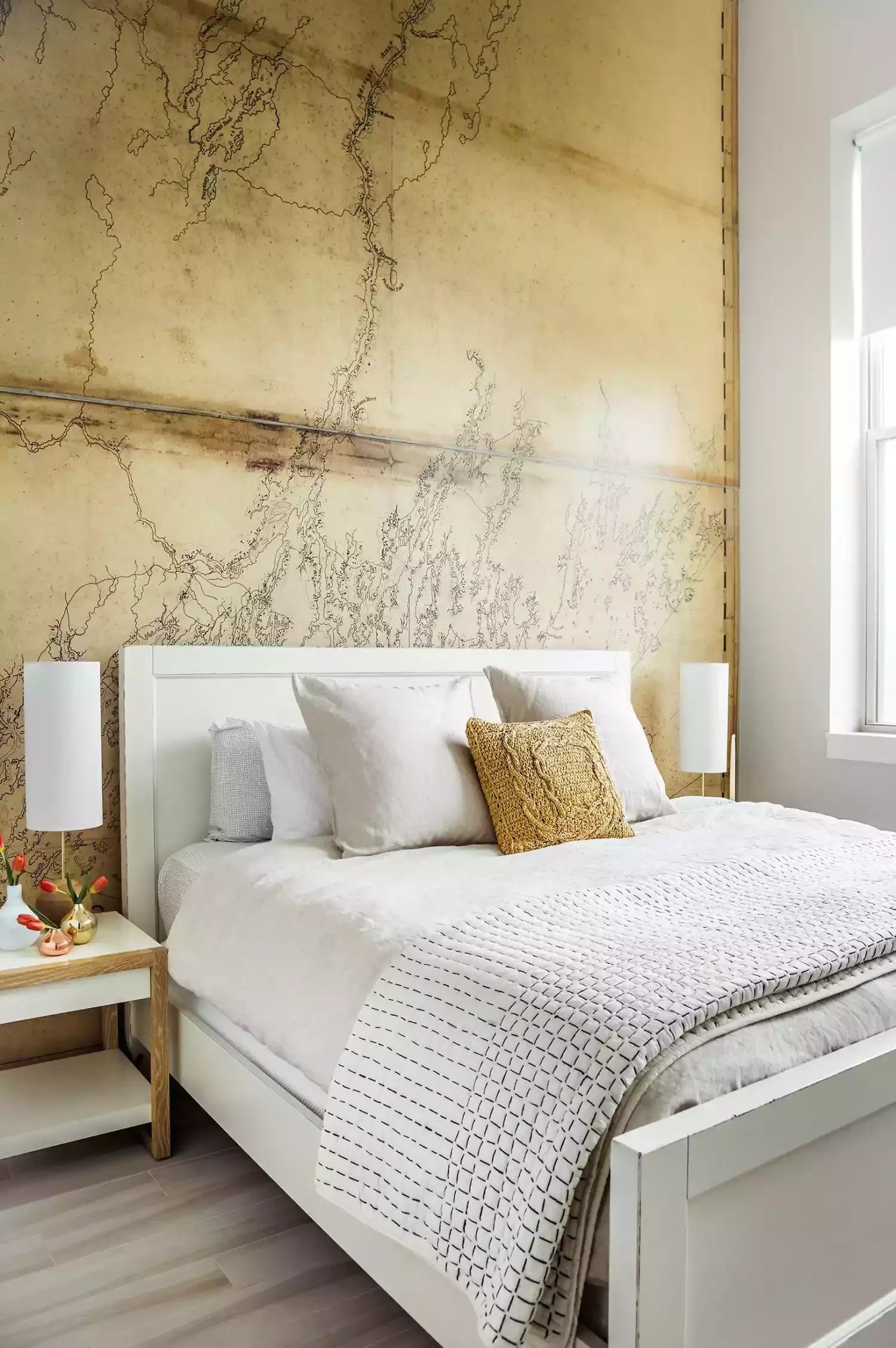 85 Stunning Primary Bedroom Design Ideas to Transform Your Space Hang a Map on the Wall