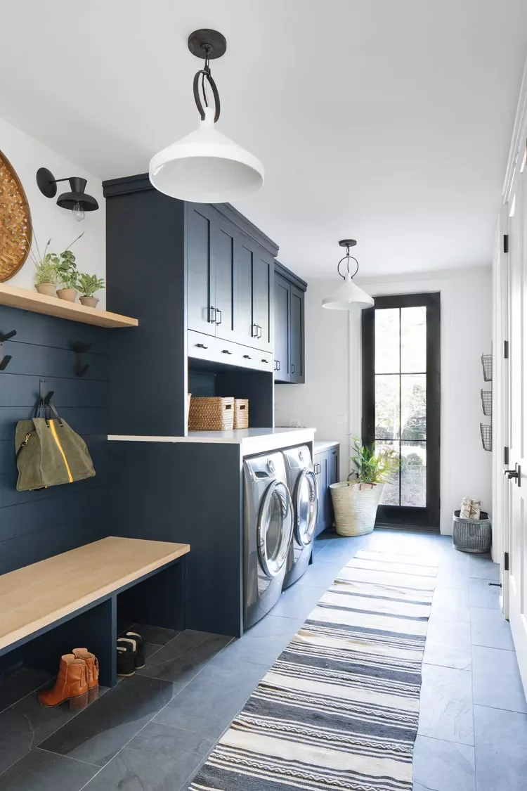 35 Stylish Mudroom and Laundry Room Combination Ideas That Maximize Space Hang a Pendant Light