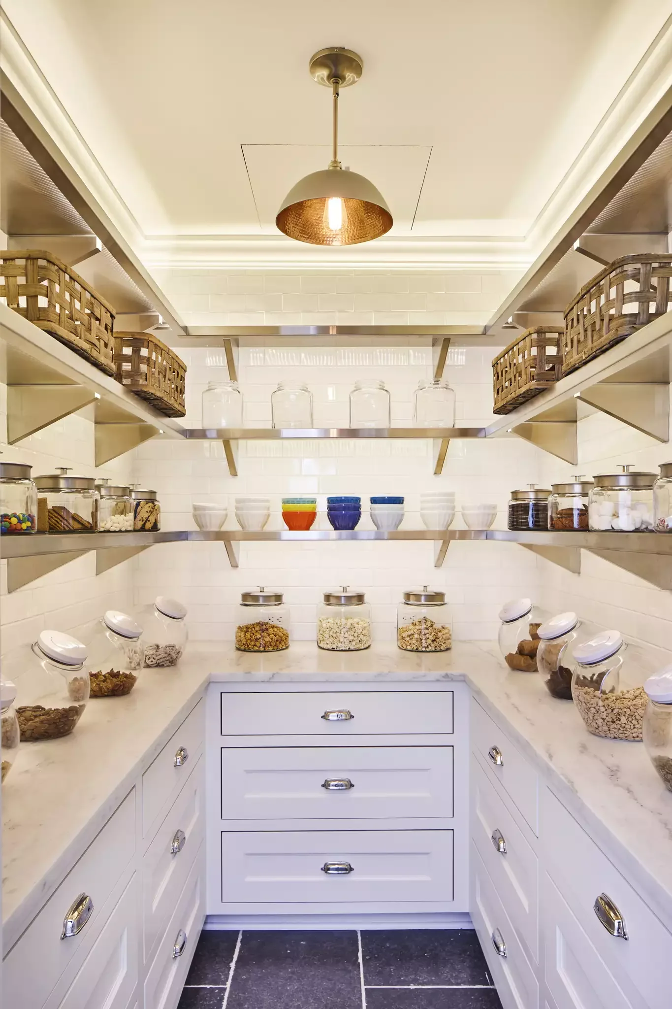 20 Smart Pantry Organization Ideas That Will Transform Your Kitchen Storage Hang a Pretty Pendant Light