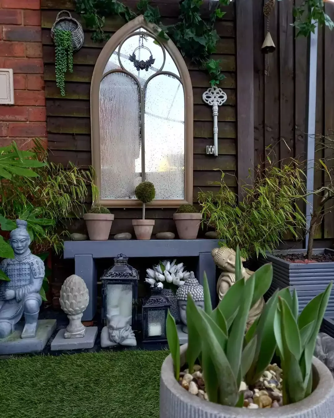 Hang a Repurposed Antique Mirror on the Fence