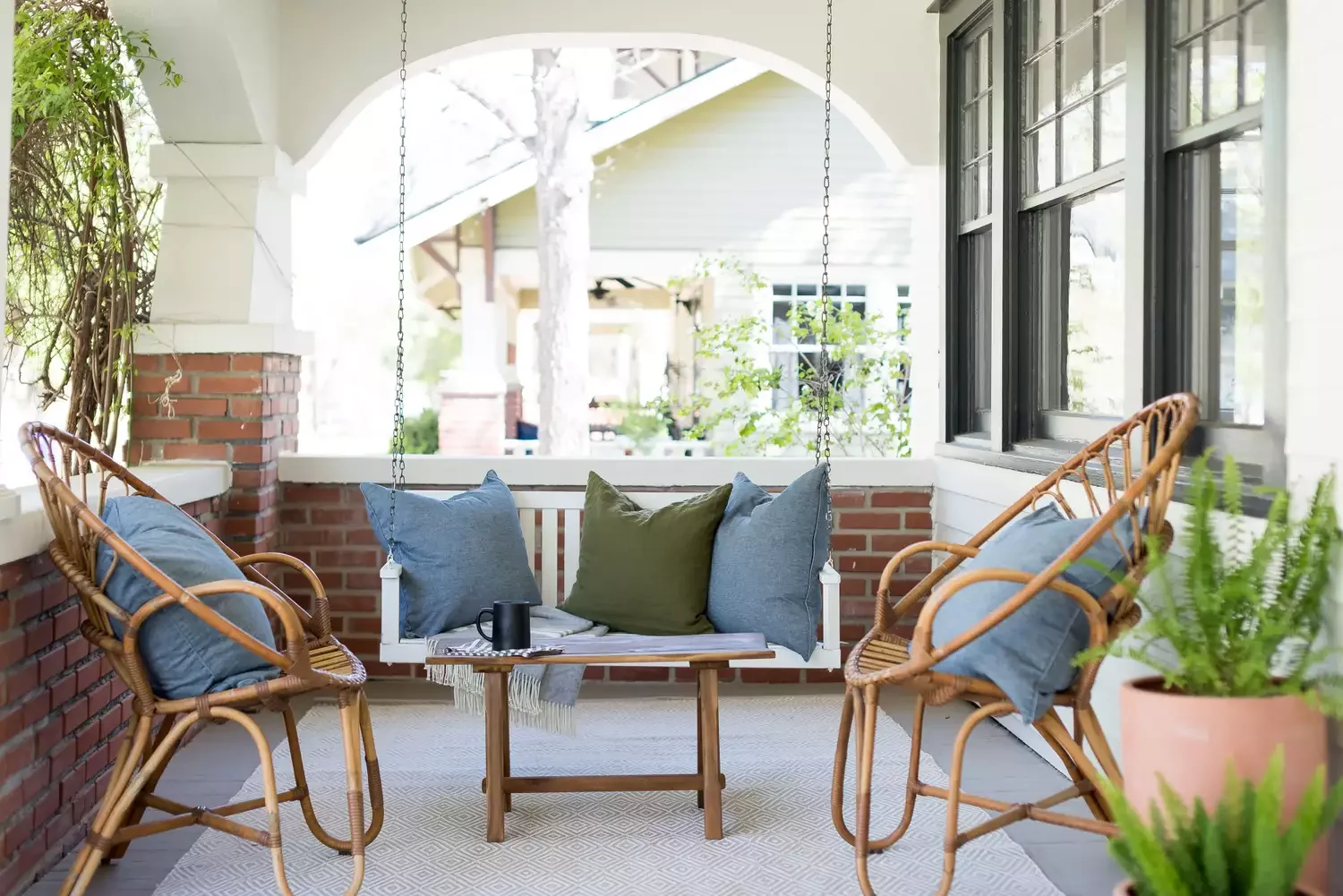 47 Stunning Small Front Porch Ideas That Transform Your Home's Curb Appeal 5 Hang a Small Porch Swing