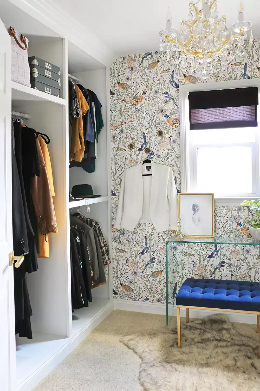 22 Clever Small Walk-In Closet Ideas That Will Transform Your Storage Space Hang a Sparkly Chandelier