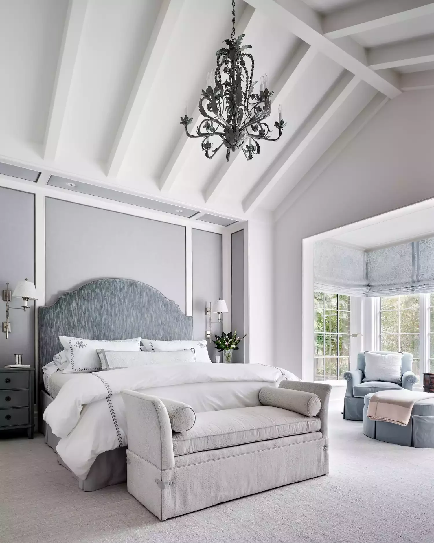 31 Luxurious Bedroom Design Ideas That Transform Your Space Into a Five-Star Retreat 8 Hang a Statement Light