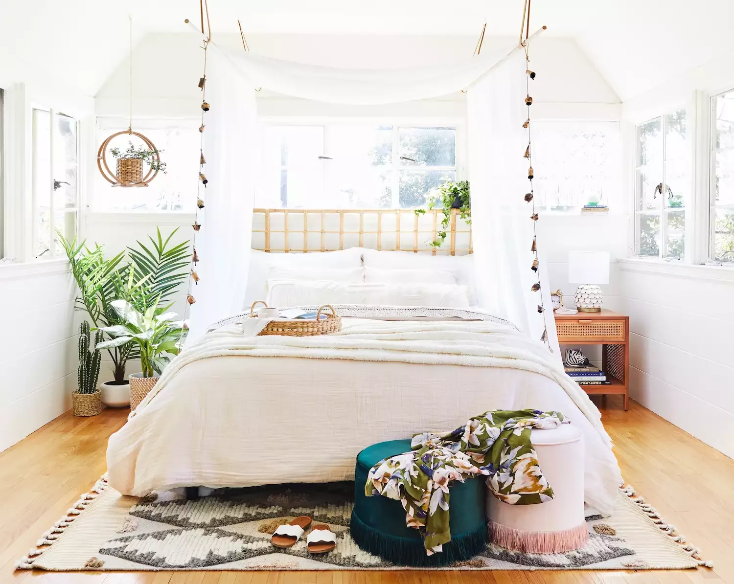 48 Bohemian Bedroom Ideas That Feel Effortlessly Chic and Personal 11 Hang an Airy Canopy