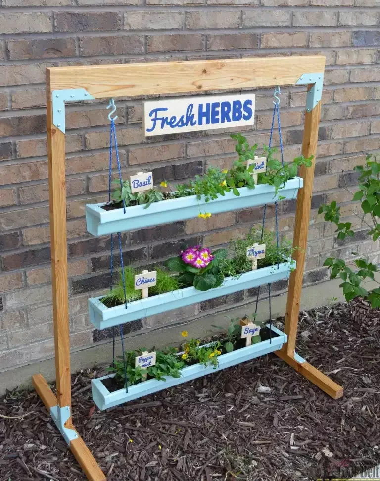 35 Creative DIY Garden Projects to Transform Your Outdoor Space Hanging Gutter Planter and Stand