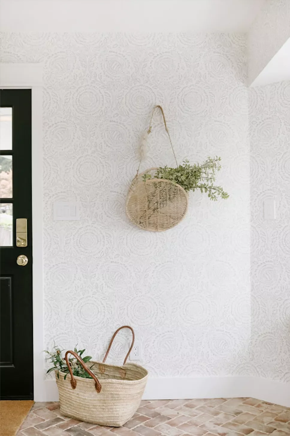 51 Cozy Farmhouse Wall Decorating Ideas That'll Transform Your Space 11 Hanging Round Basket