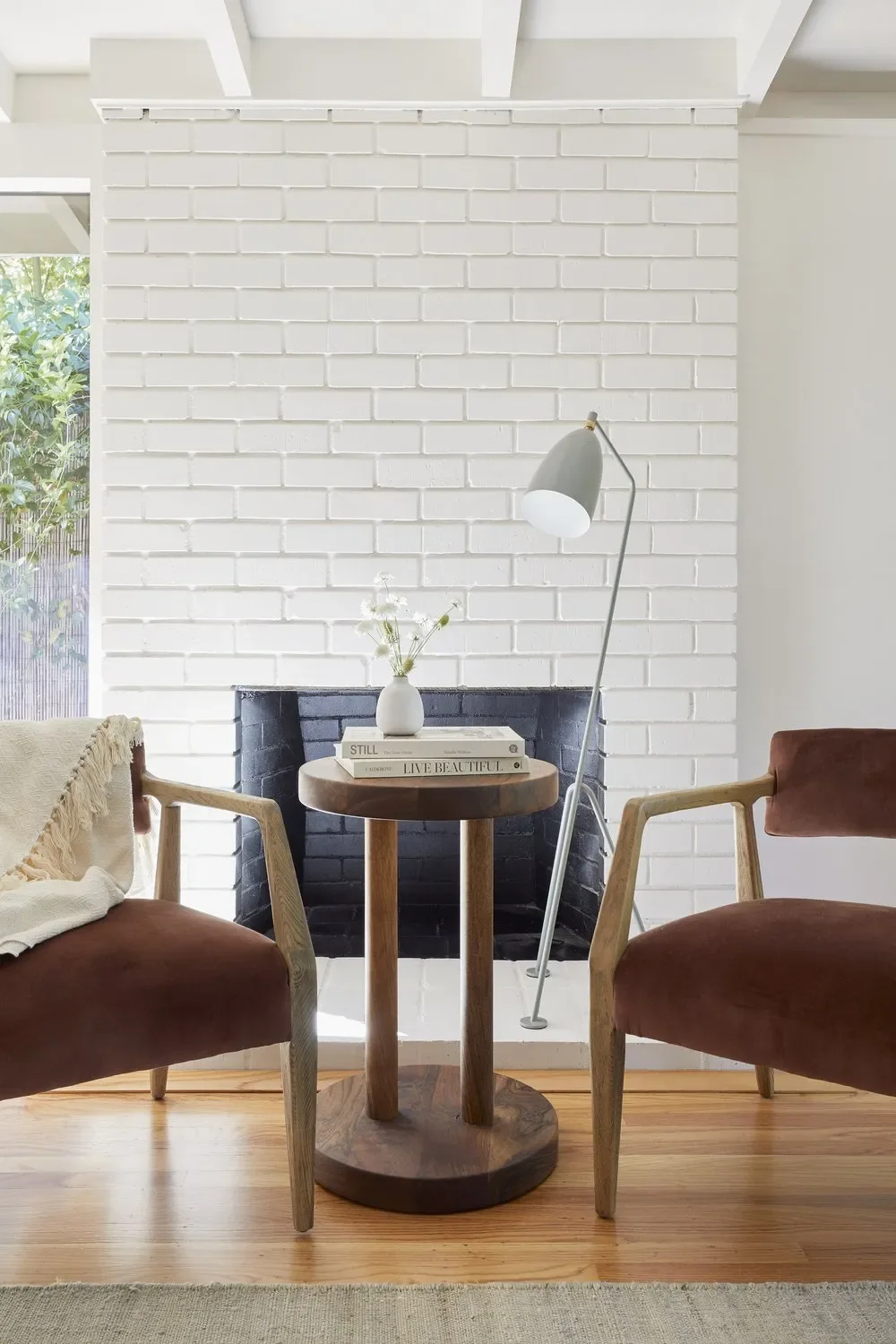 42 Stunning White Brick Fireplace Ideas That Will Transform Your Living Space 15 Hearth Floor Lamp