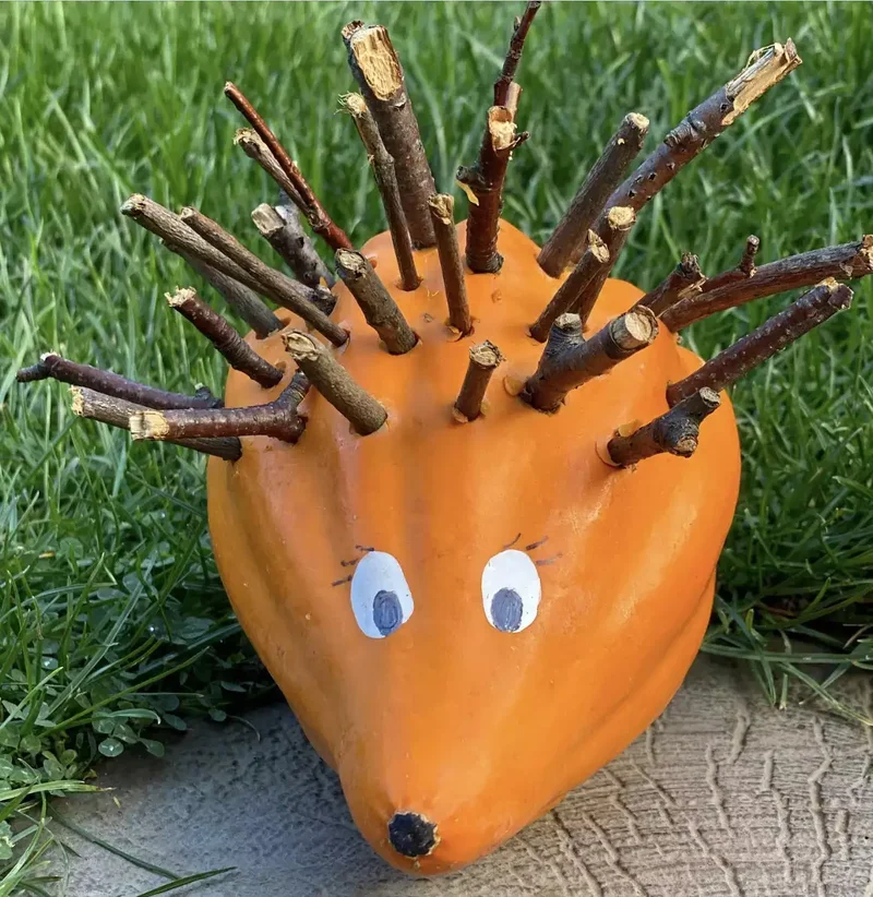 90 Creative Halloween Pumpkin Decorating Ideas to Try This Season 66 Hedgehog Pumpkin
