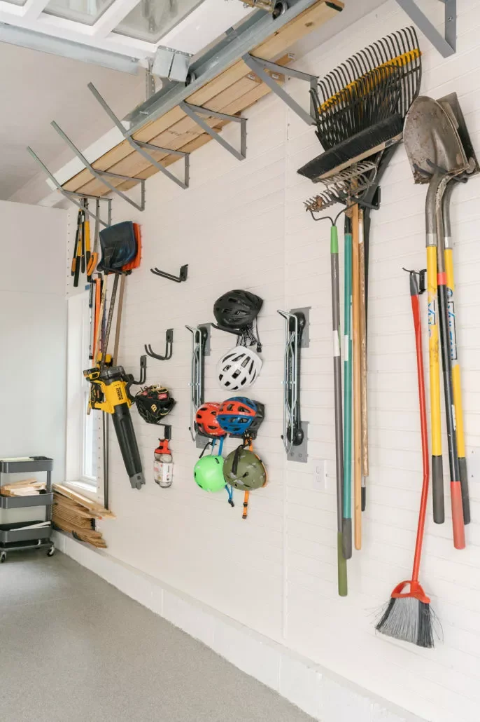 52 Creative DIY Garage Organization Ideas That Transform Your Space Helmet Hooks