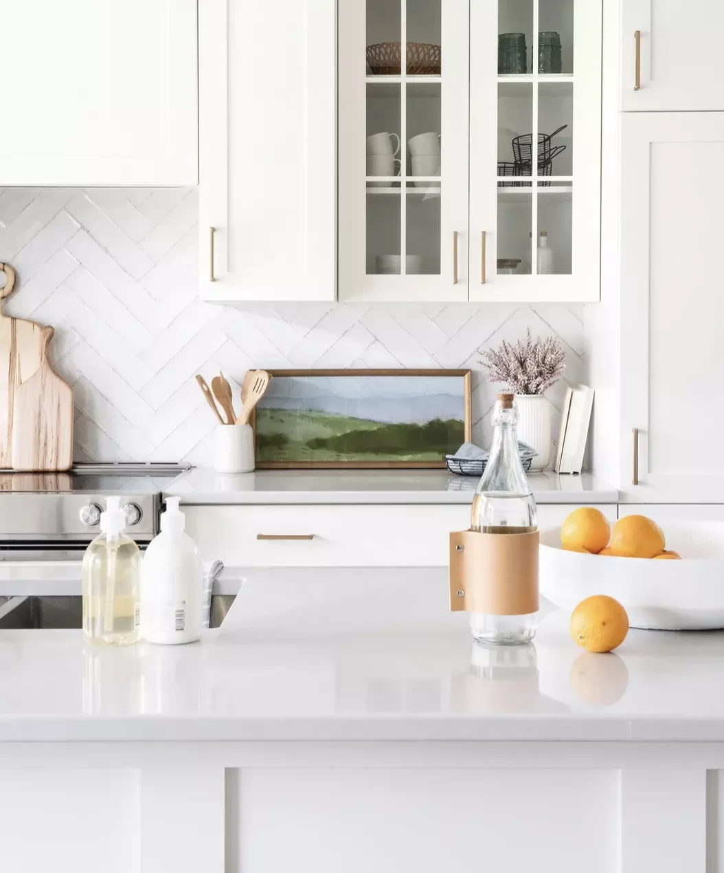 37 White Backsplash Ideas That Transform Any Kitchen Style Herringbone Pattern