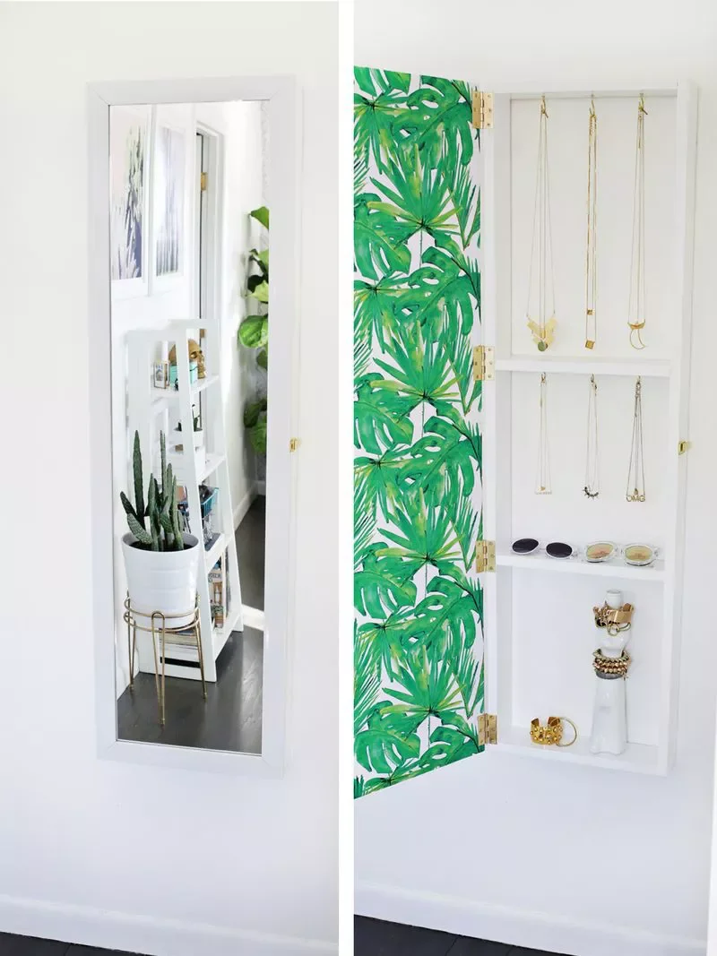 20 Creative Jewelry Organization Ideas That Beautify Your Space Hide Them in a Mirror