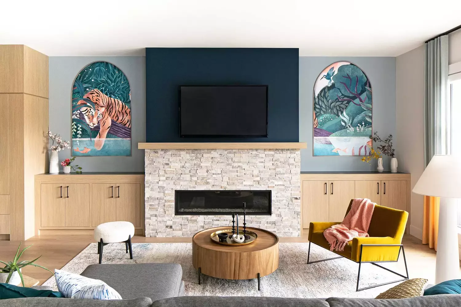27 Stunning Linear Fireplace Ideas for Modern Homes That Combine Style and Easy Maintenance 24 High Contrast Fireplace
