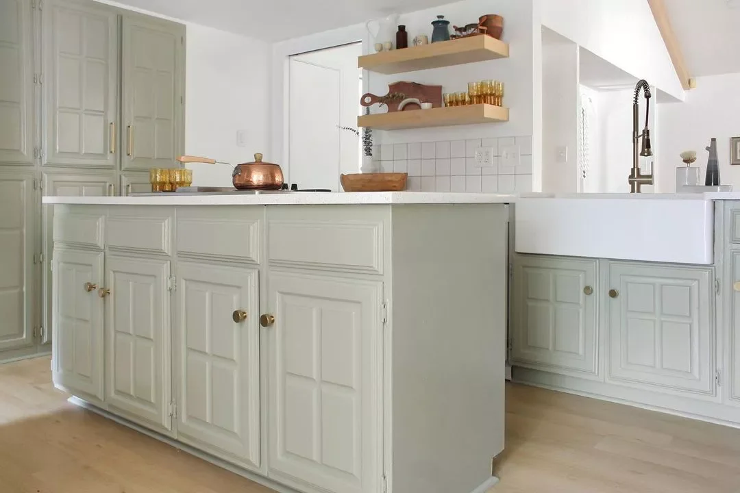 23 Stunning Sage Green Kitchen Ideas That Never Go Out of Style 17 Highlight Cabinet Doors
