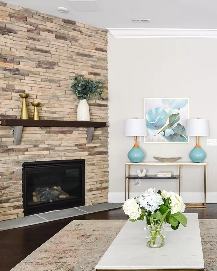 25 Stunning Corner Fireplace Ideas That'll Transform Your Living Space 15 Highlight Materials