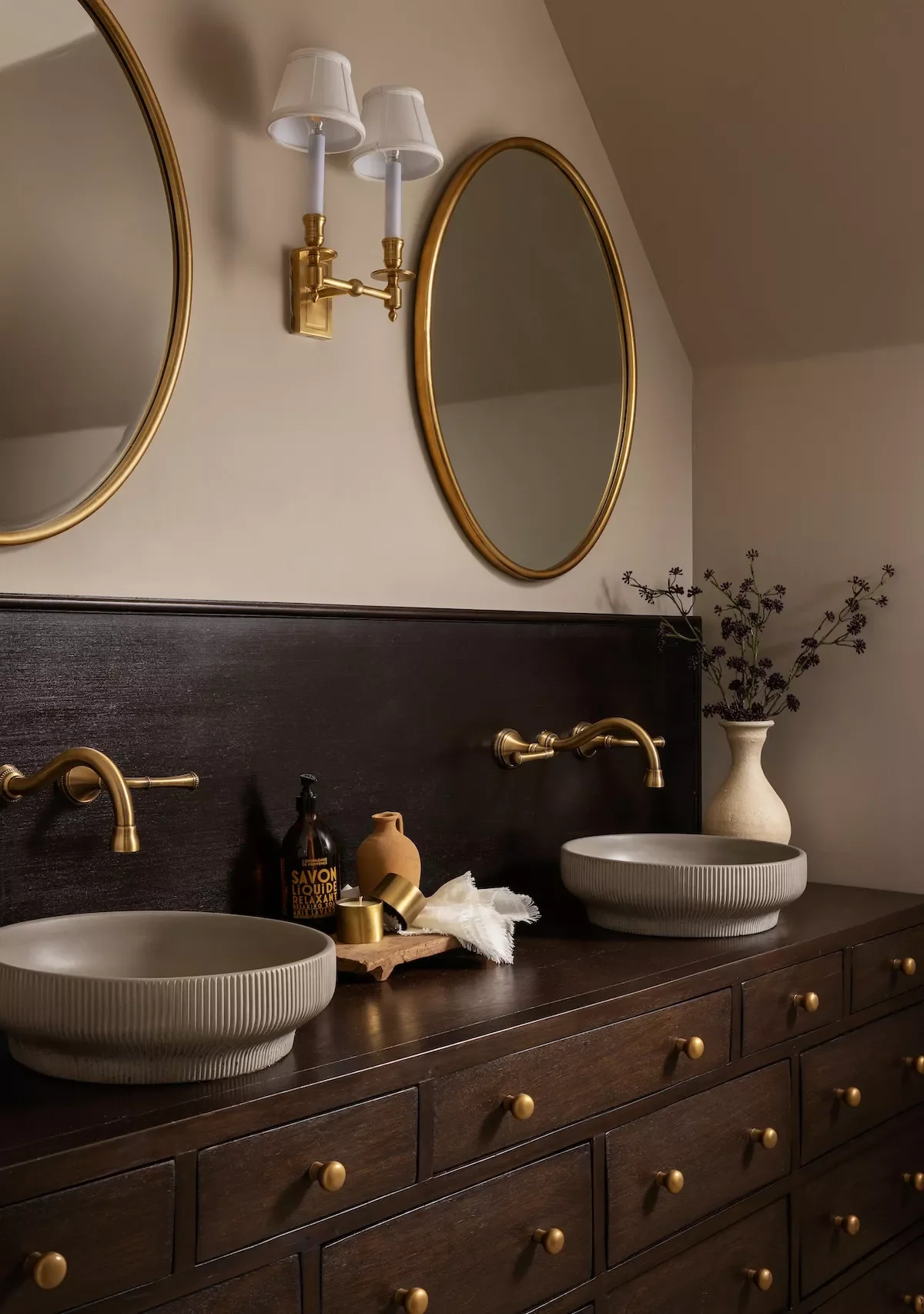 30 Rustic Bathroom Ideas That'll Give You Serious Country Cottage Vibes 25 Highlight an Antique Cabinet