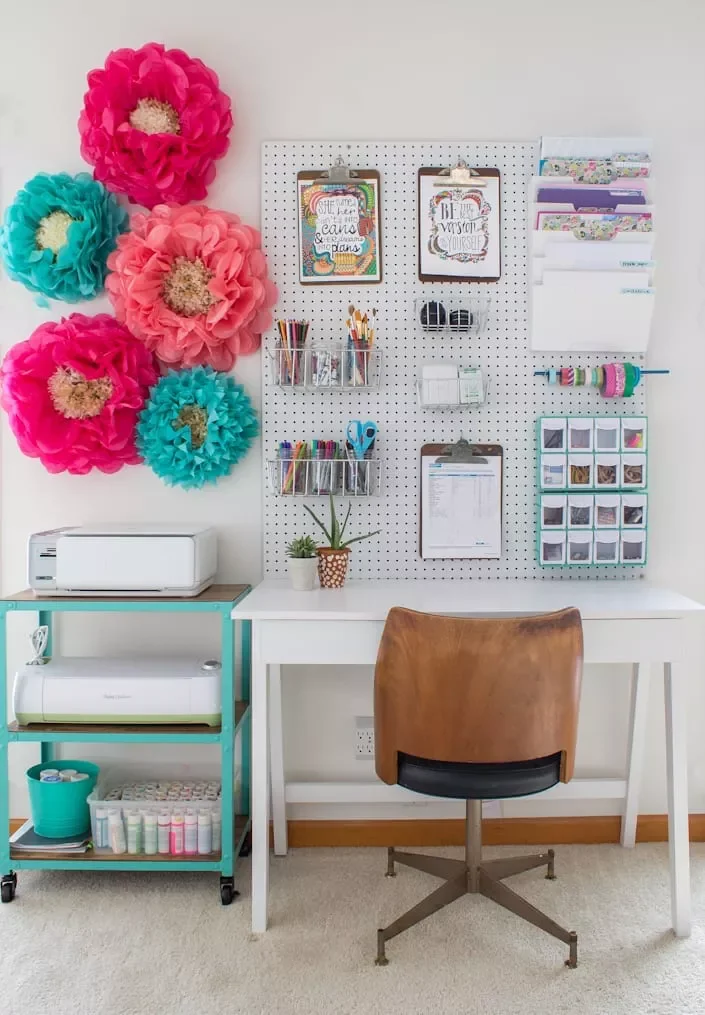 24 Creative Pegboard Organization Ideas That Will Transform Every Space in Your Home Home Office Pegboard Organization