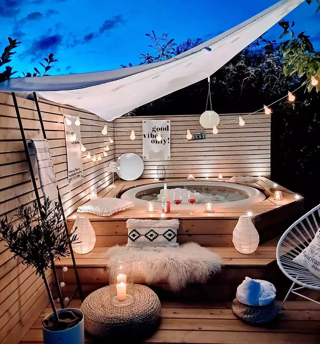 26 Backyard Lighting Ideas That Completely Transform Outdoors Hot Tub Area Lighting