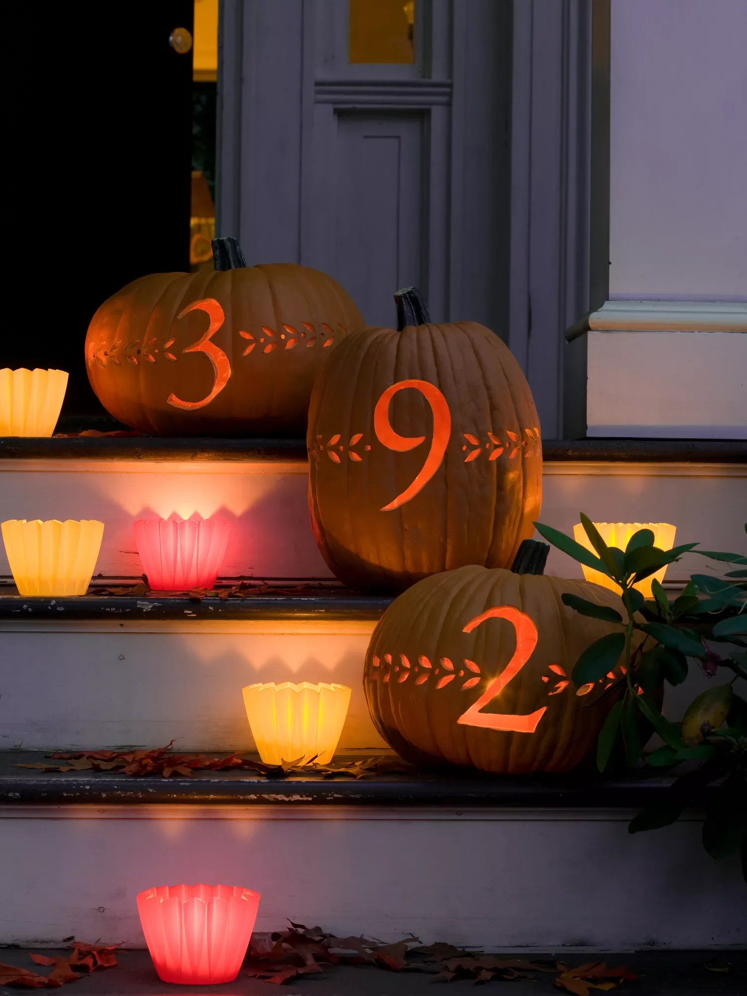 77 Creative Pumpkin Carving Ideas That'll Transform Your Fall Decorating Game 8 House Number Pumpkins