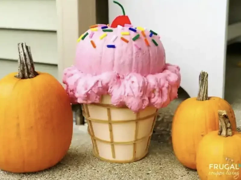 90 Creative Pumpkin Decorating Ideas to Try This Season 53 Ice Cream Pumpkin