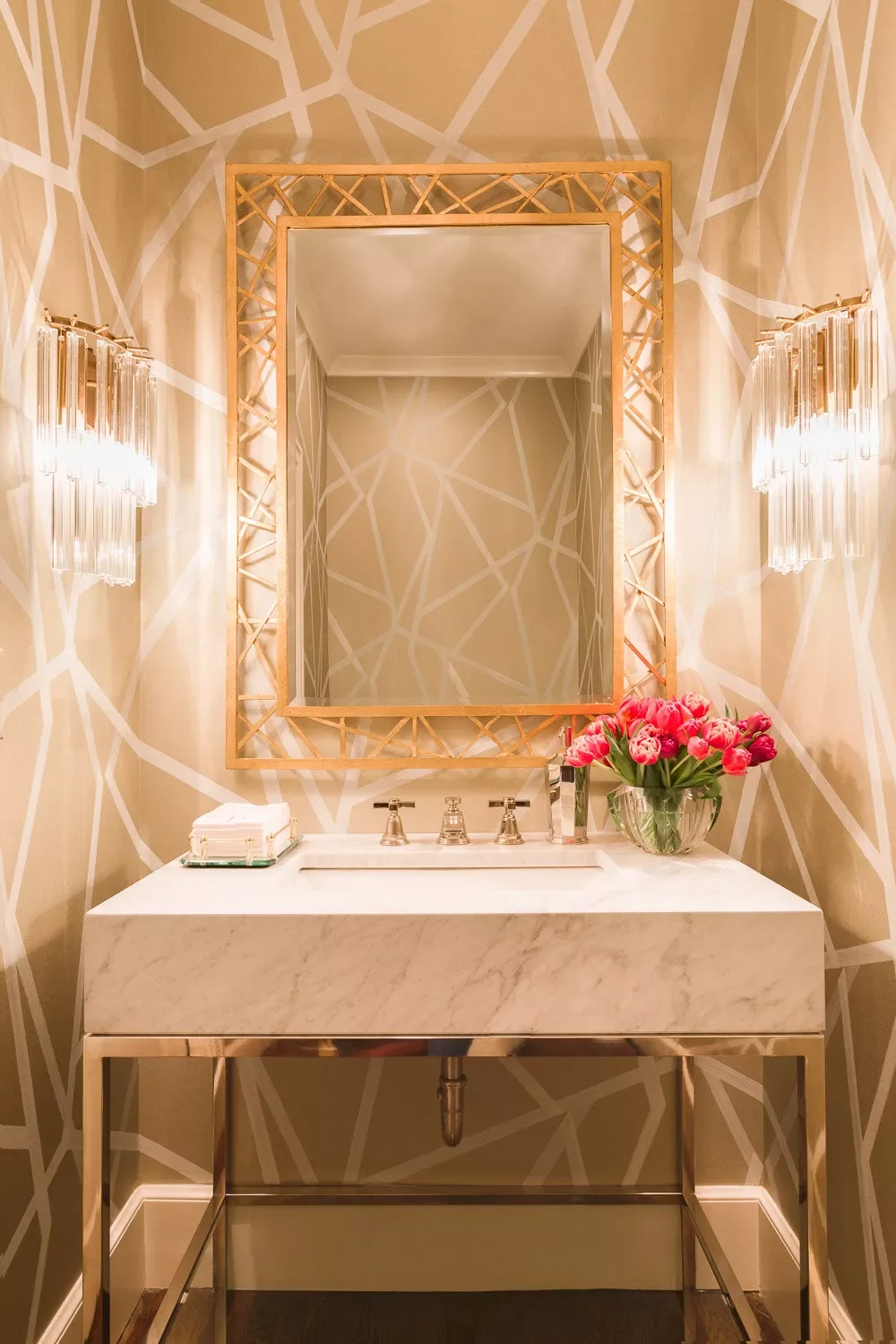 43 Stunning Powder Room Design Ideas to Transform Your Half Bath 8 Include Flattering Lighting