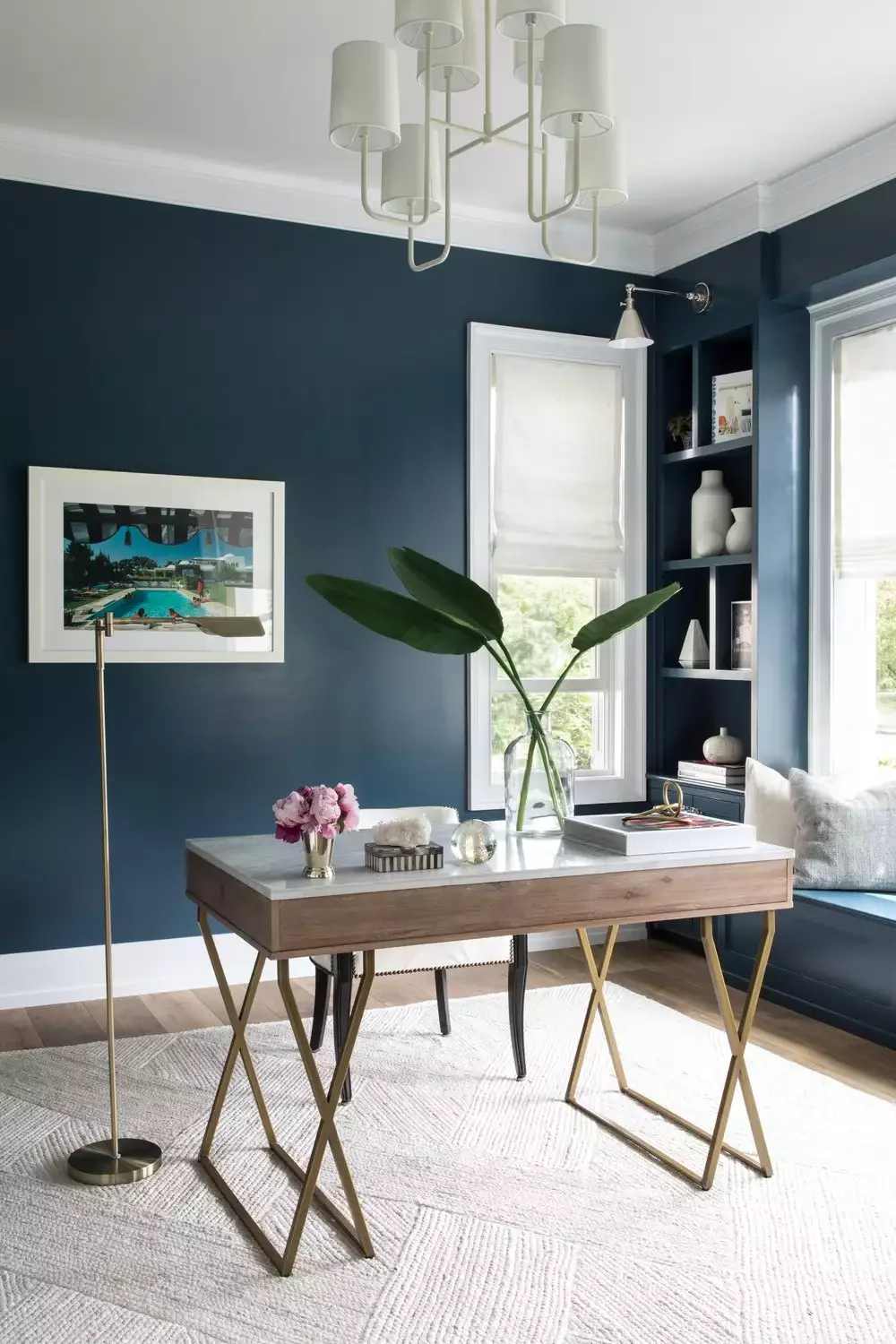 67 Stylish Modern Home Office Ideas That Make Working From Home a Joy Include a Window Seat