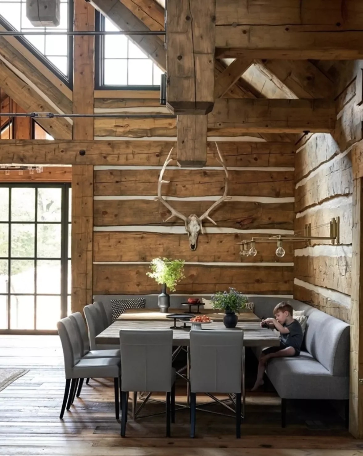22 Fresh Ways to Give Your Log Cabin a Modern Makeover 17 Incorporate Modern Sconces