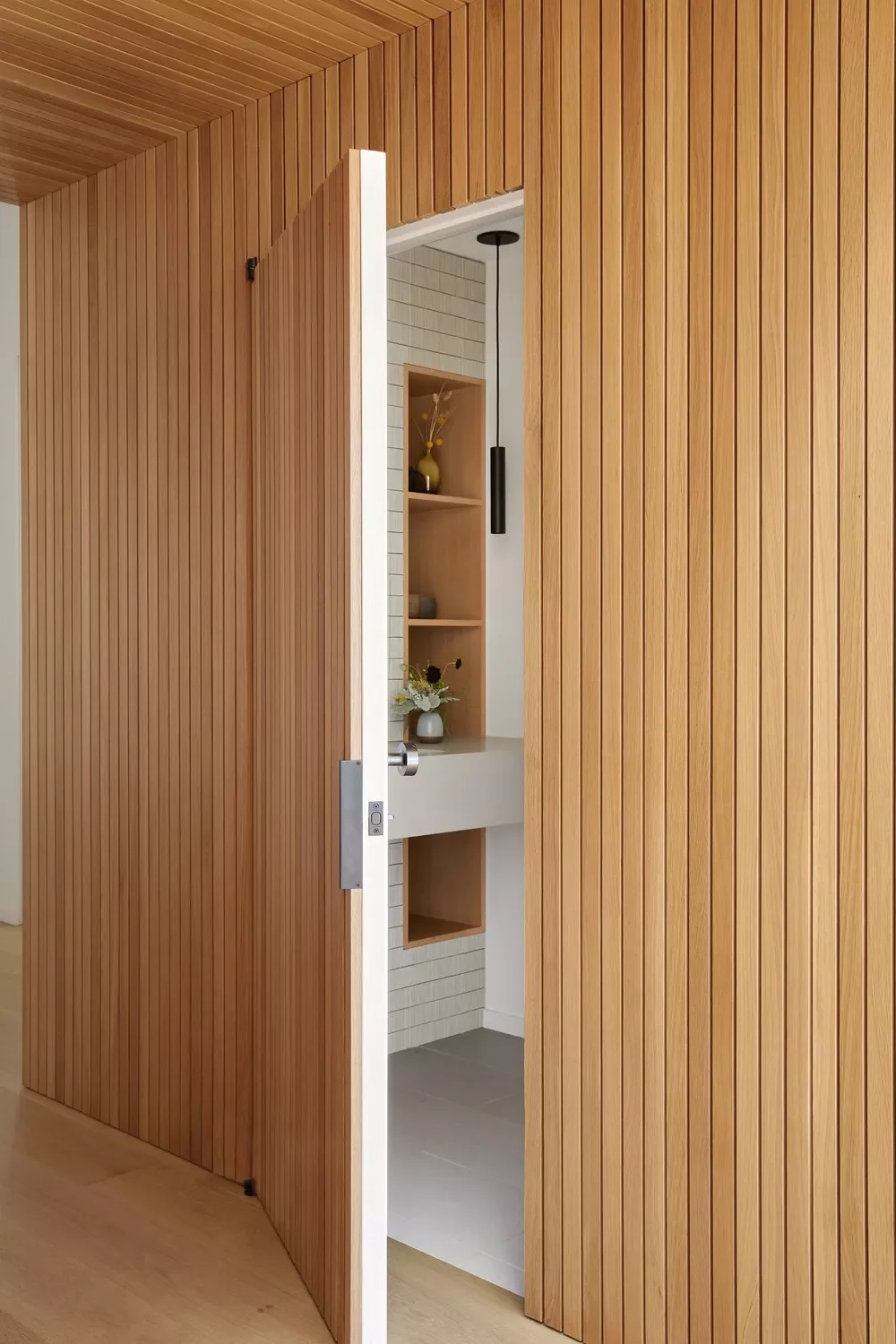 55 Wood Slat Wall Accent Ideas That Make Any Room Look Incredible Incorporate a Hidden Door