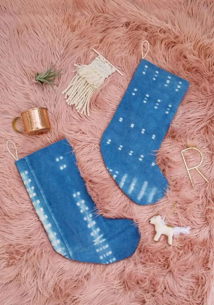 41 Creative DIY Christmas Stocking Ideas That Will Transform Your Holiday Decor 5 Indigo Christmas Stockings
