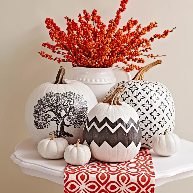 46 Creative Pumpkin Painting Ideas for Fall Home Decor 8 Indoor Decor Pumpkins