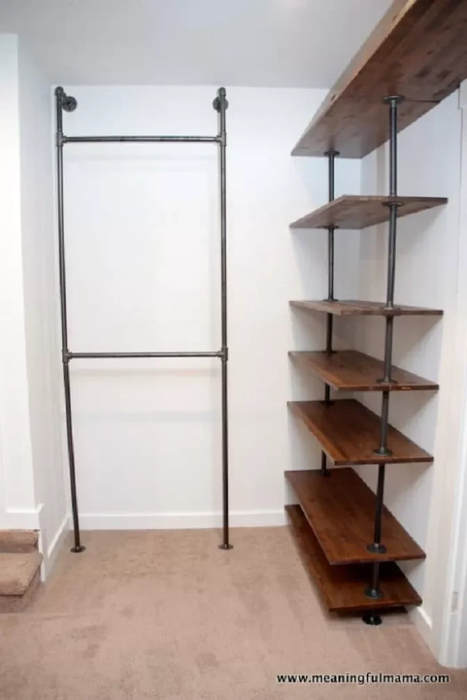 30 Closet DIY Projects You Can Actually Tackle This Weekend Industrial Pipe Shelving