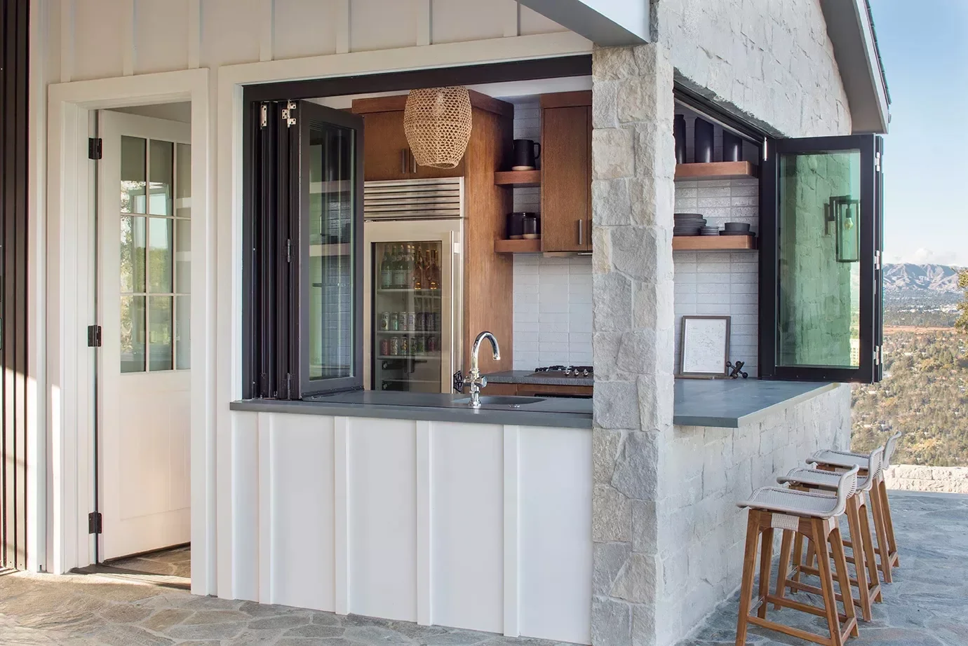 40 Stunning Outdoor Bar Ideas to Transform Your Backyard Entertainment Space 15 Install Accordion Windows