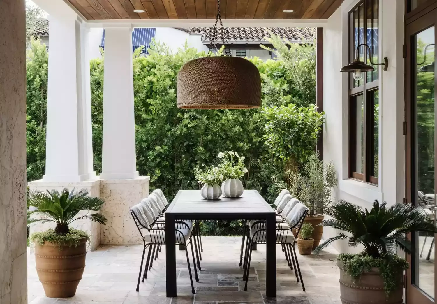 18 Stunning Outdoor Dining Ideas That'll Transform Your Backyard Into the Ultimate Summer Escape 11 Install An Oversized Light Fixture