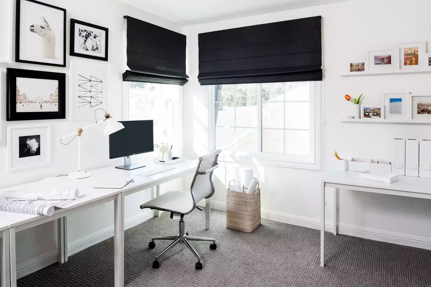 67 Stylish Modern Home Office Ideas That Make Working From Home a Joy Install Black-Out Shades