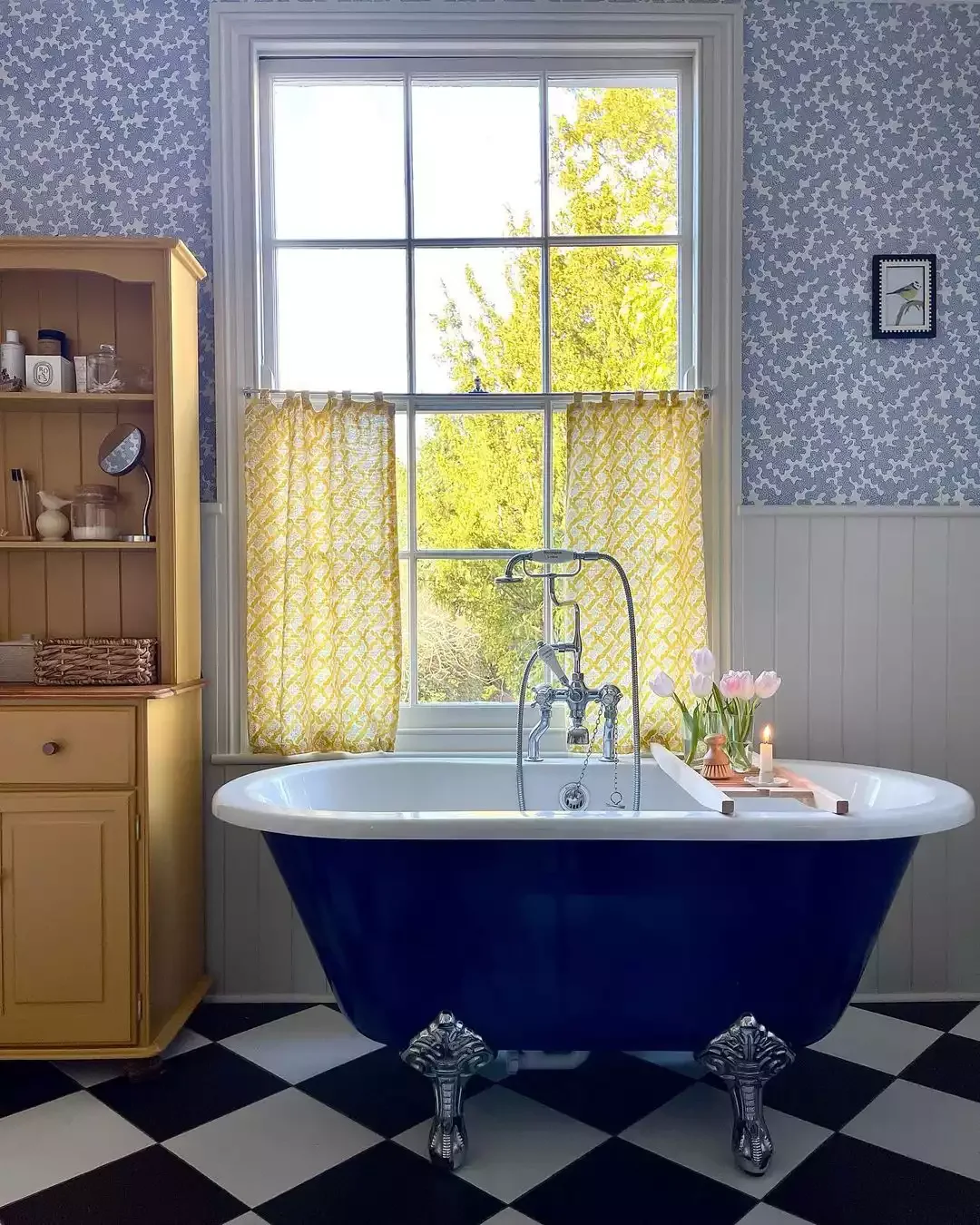 20 Stunning Bathroom Window Treatment Ideas That'll Transform Your Space 12 Install Cheerful Yellow Curtains