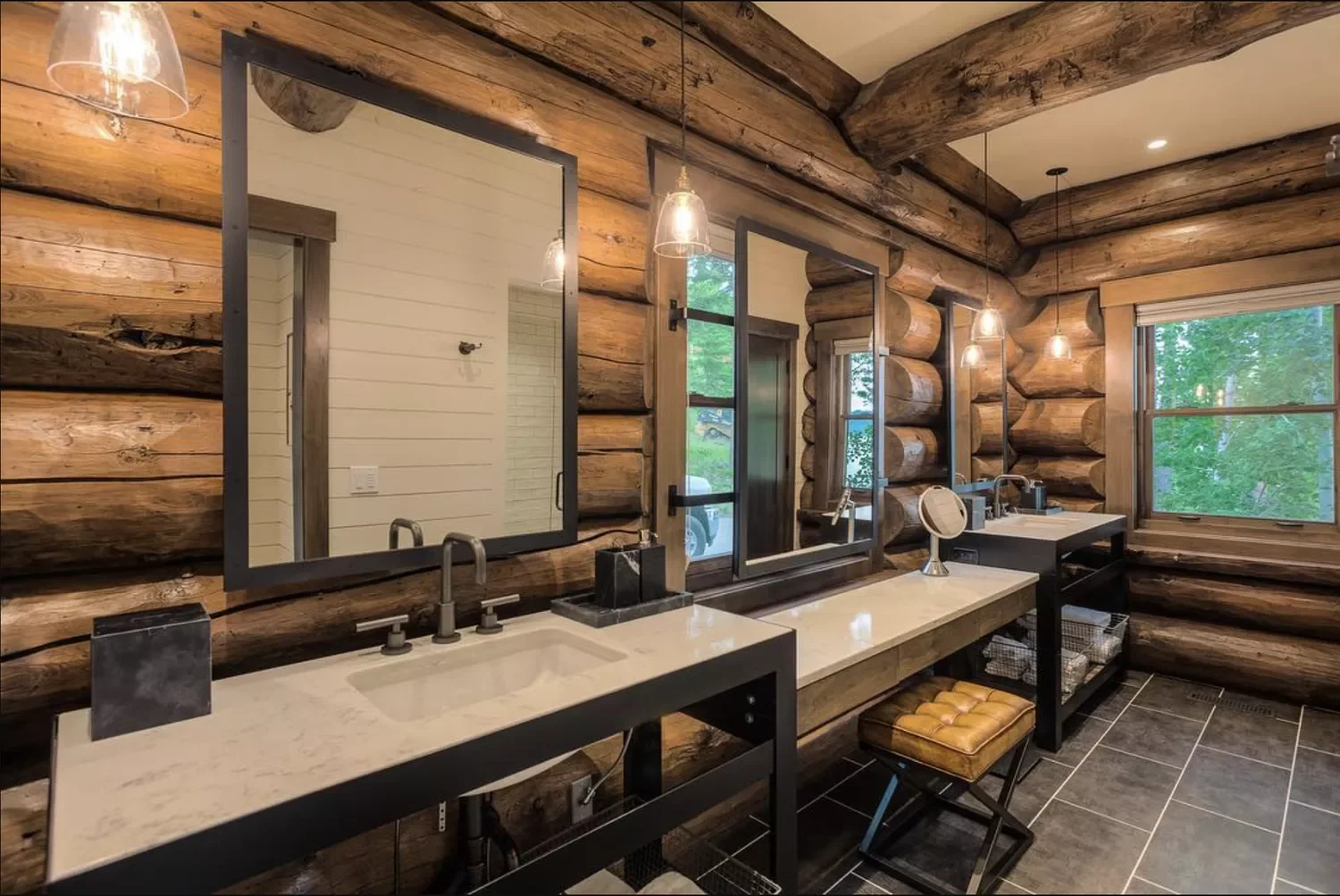 22 Fresh Ways to Give Your Log Cabin a Modern Makeover 3 Install Modern Amenities