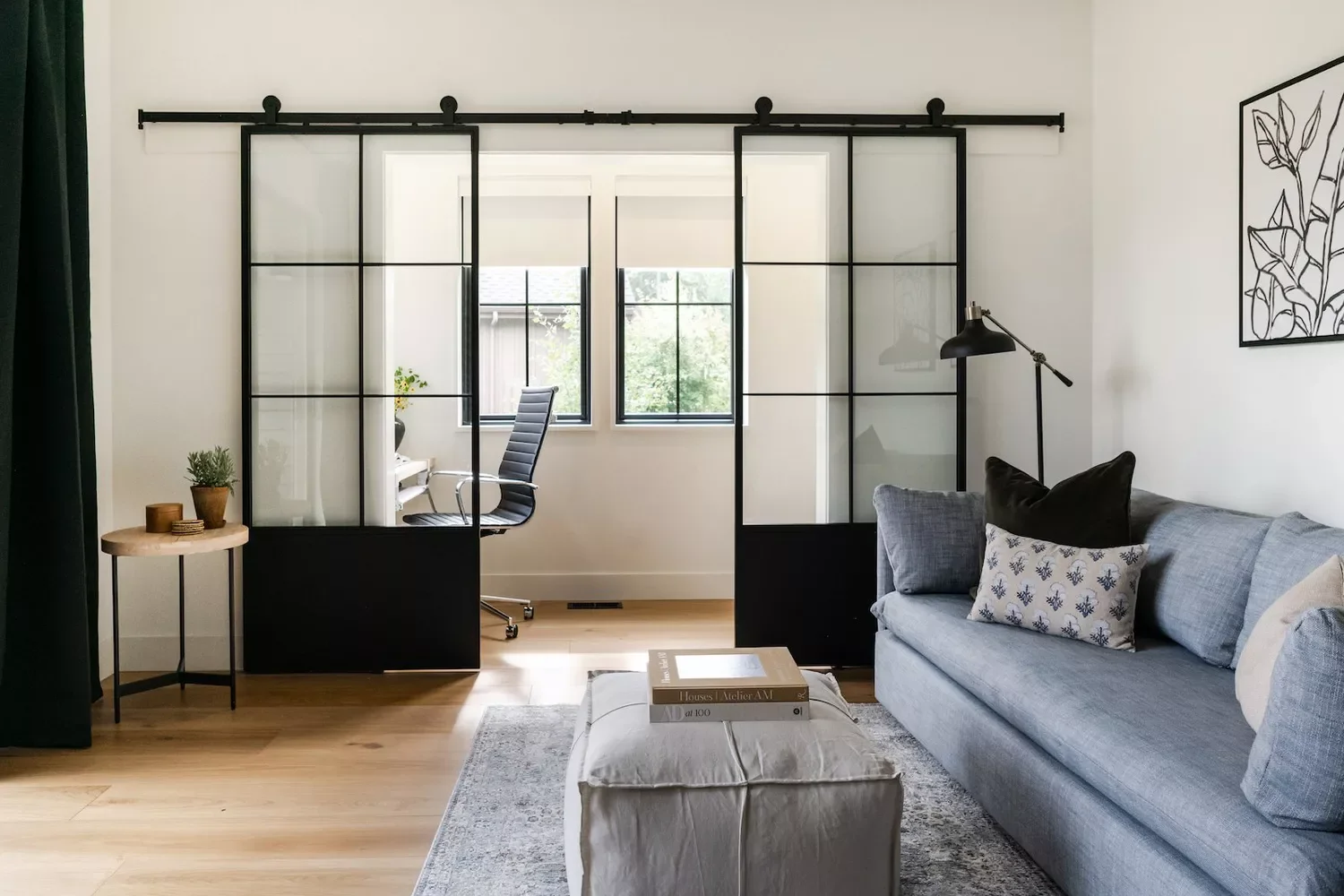 67 Stylish Modern Home Office Ideas That Make Working From Home a Joy Install Modern Barn Doors