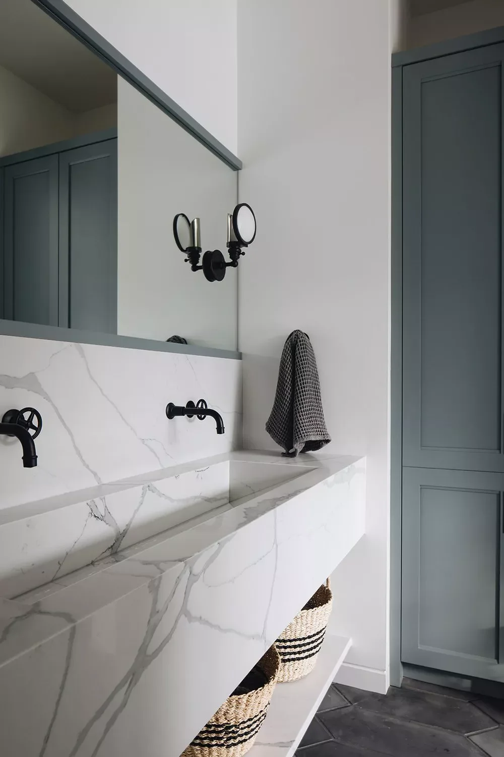 22 Clever Ways to Make Your Narrow Bathroom Feel Spacious and Stylish 16 Install Narrow Double Sinks