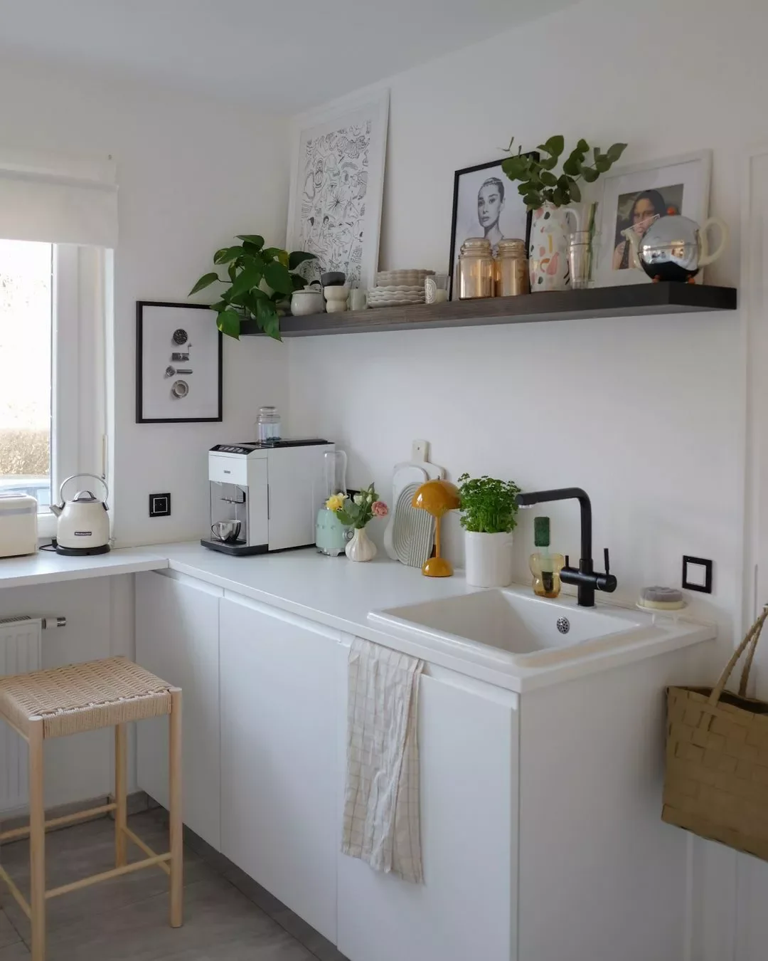 22 Budget-Friendly Small Kitchen Transformations That Create Maximum Impact 14 Install One Long Shelf